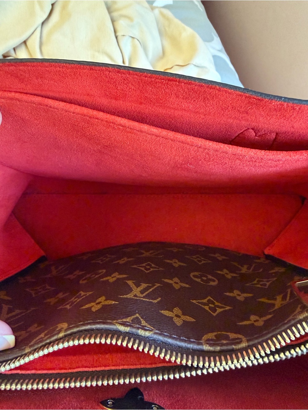 Louis Vuitton Monogram Satchel with Red Trim - Picture 7 of 11